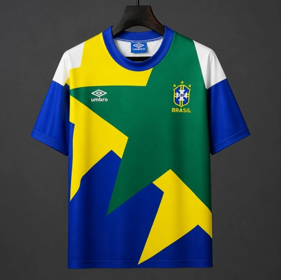 Retro1994 Brazil Blue Green Yellow Training Jersey