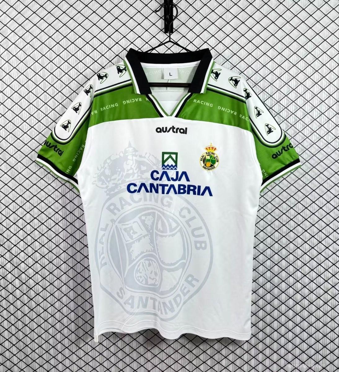 Retro 97/98 Racing Santander Home White Green Jersey