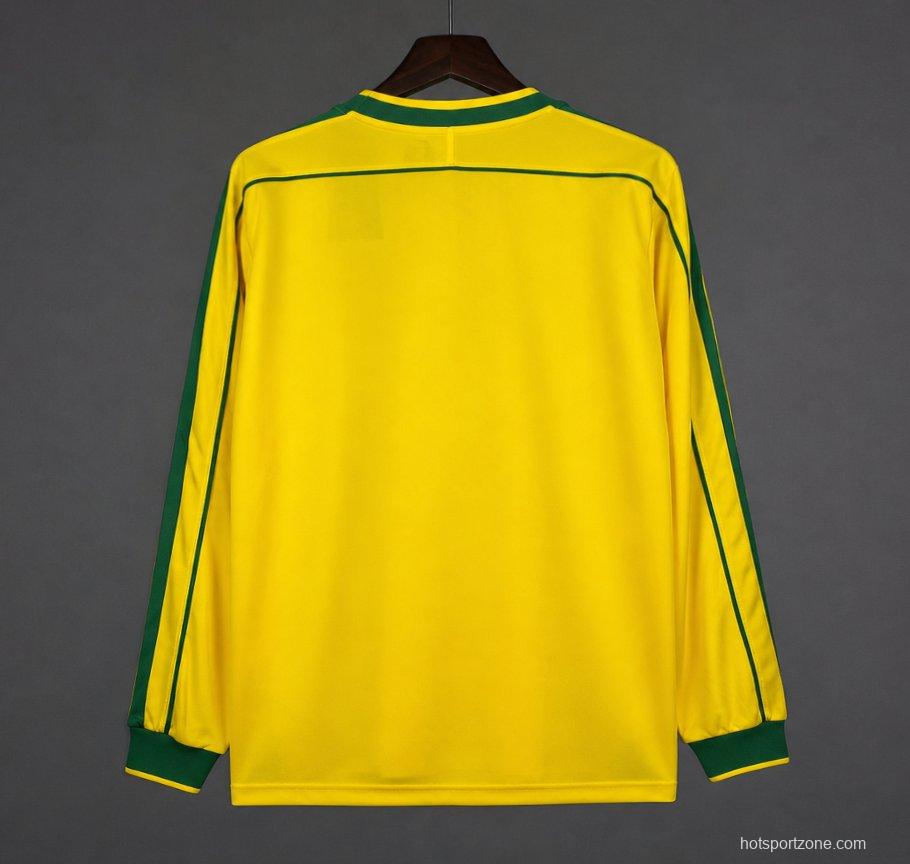 Retro 1998 Brazil Home Long Sleeve Jersey