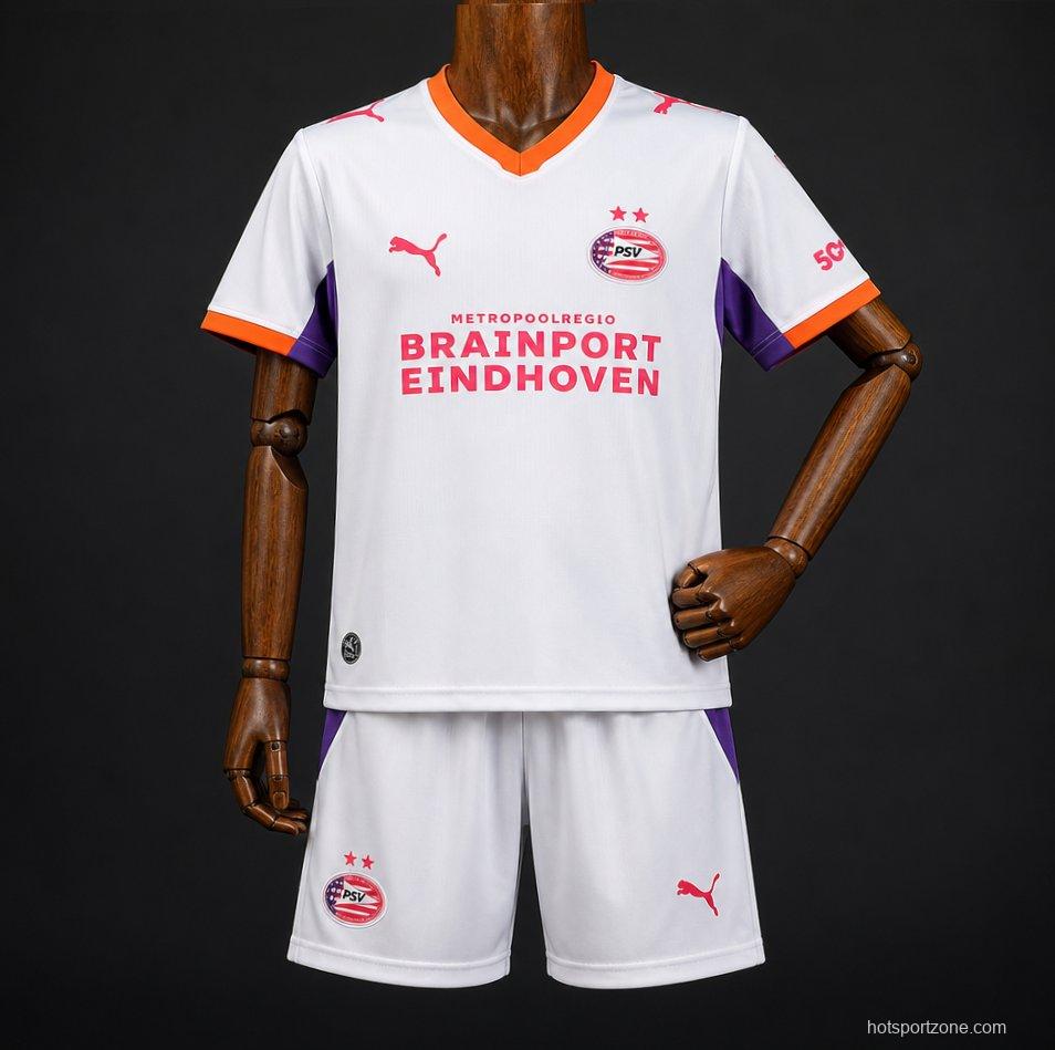 26/27 Kids PSV Eindhoven Away White  Kit