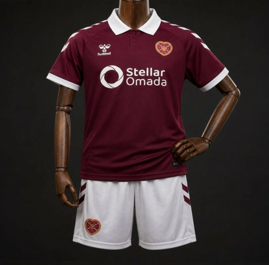 26/27 Kids Heart of Midlothian Maroon Home Jersey