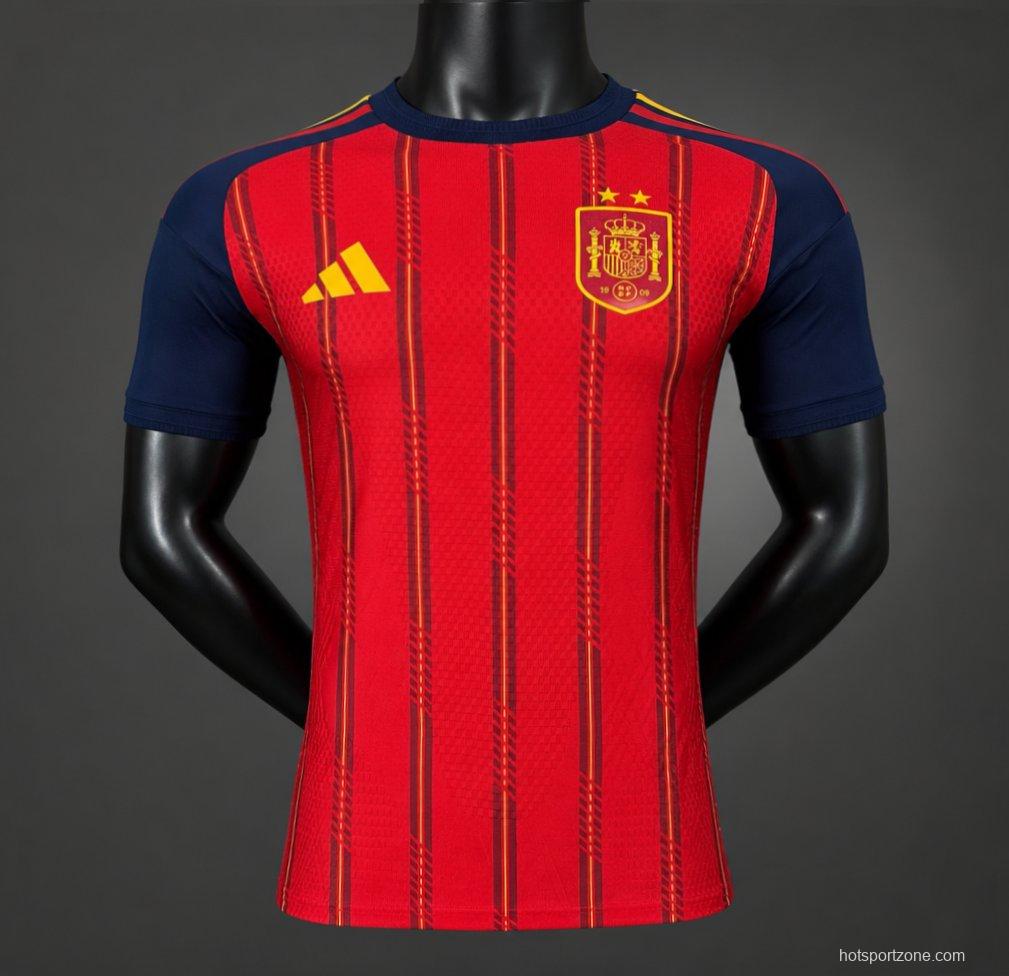 2 Star Player Version 2026 Spain Home Jersey With Champion Patch