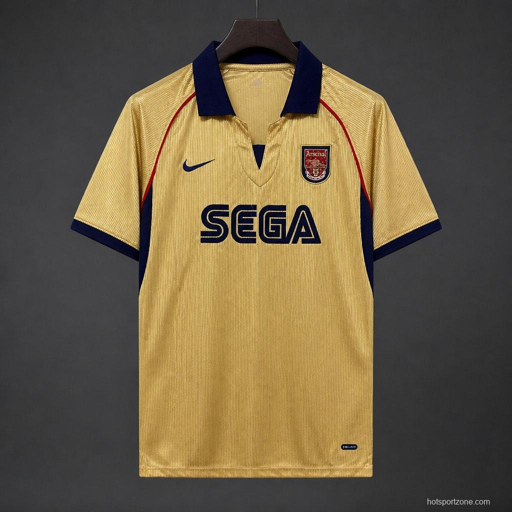 26/27 Arsenal Vintage 2001/02 Remake Gold Away Jersey