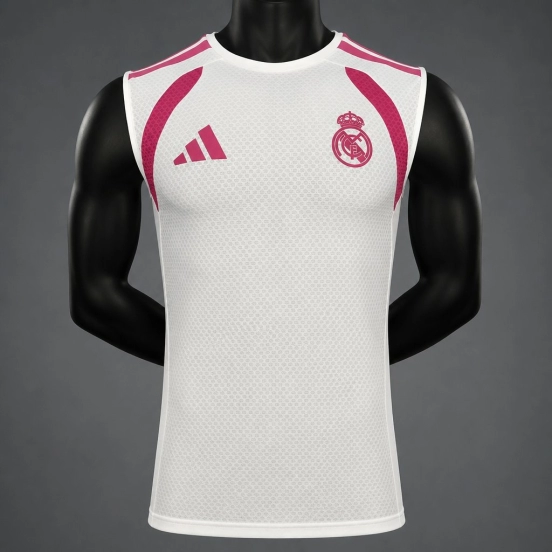 26/27 Real Madrid White with Pink Vest Jersey
