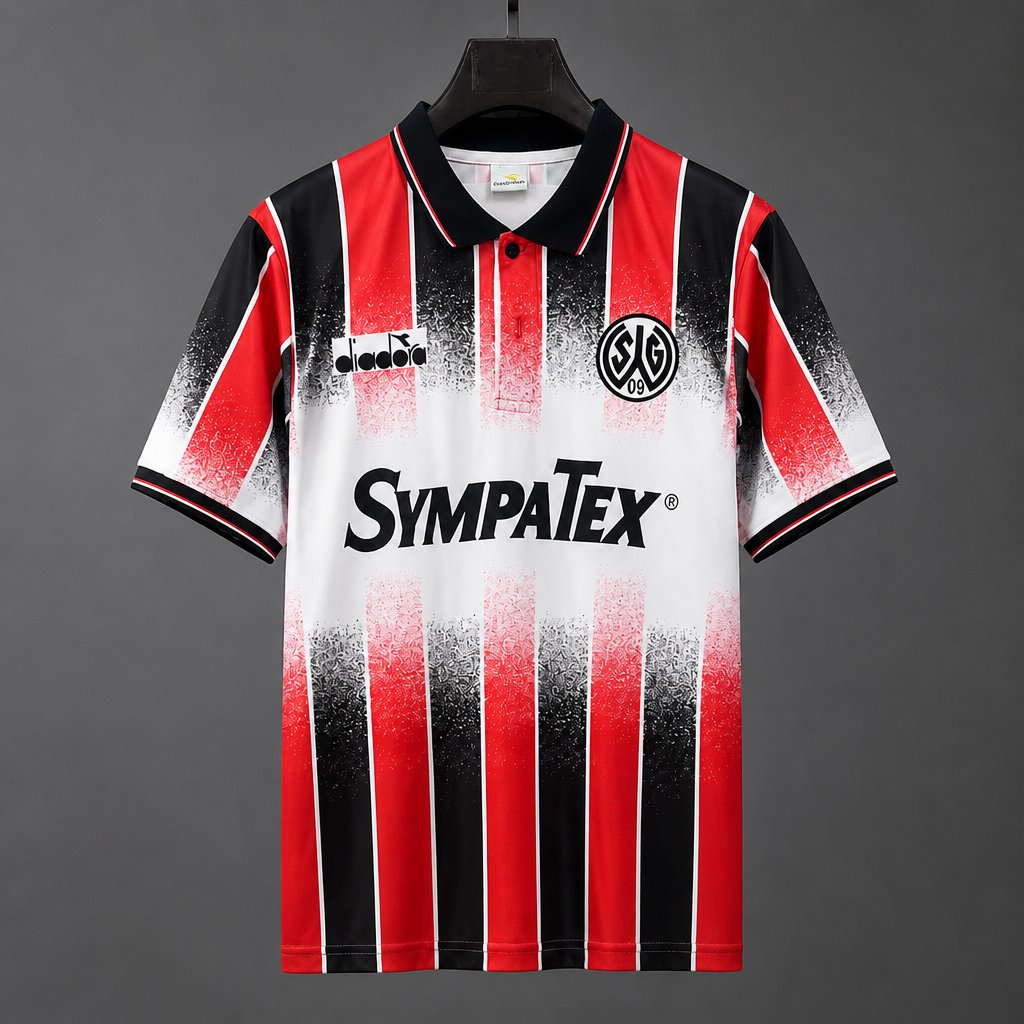 Retro 93/94 Wattenscheid 09 Home Red/Black Vertical Stripes Jersey