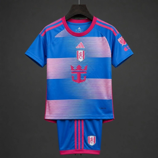 26/27 Kids Fulham Third Blue Pink Jersey Kit