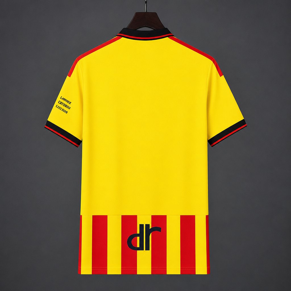 26/27 Lecce Home Yellow Red Stripes Jersey