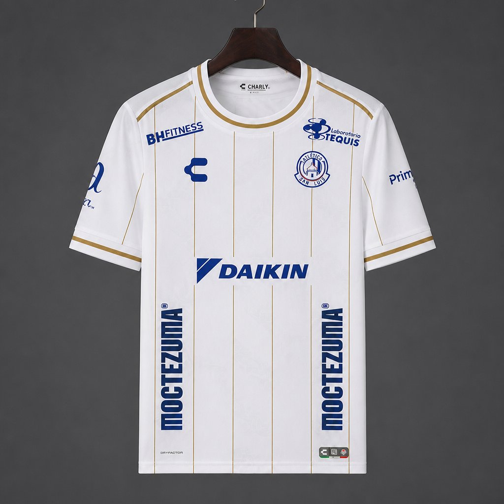 26/27 Atletico San Luis Away White Stripes Jersey