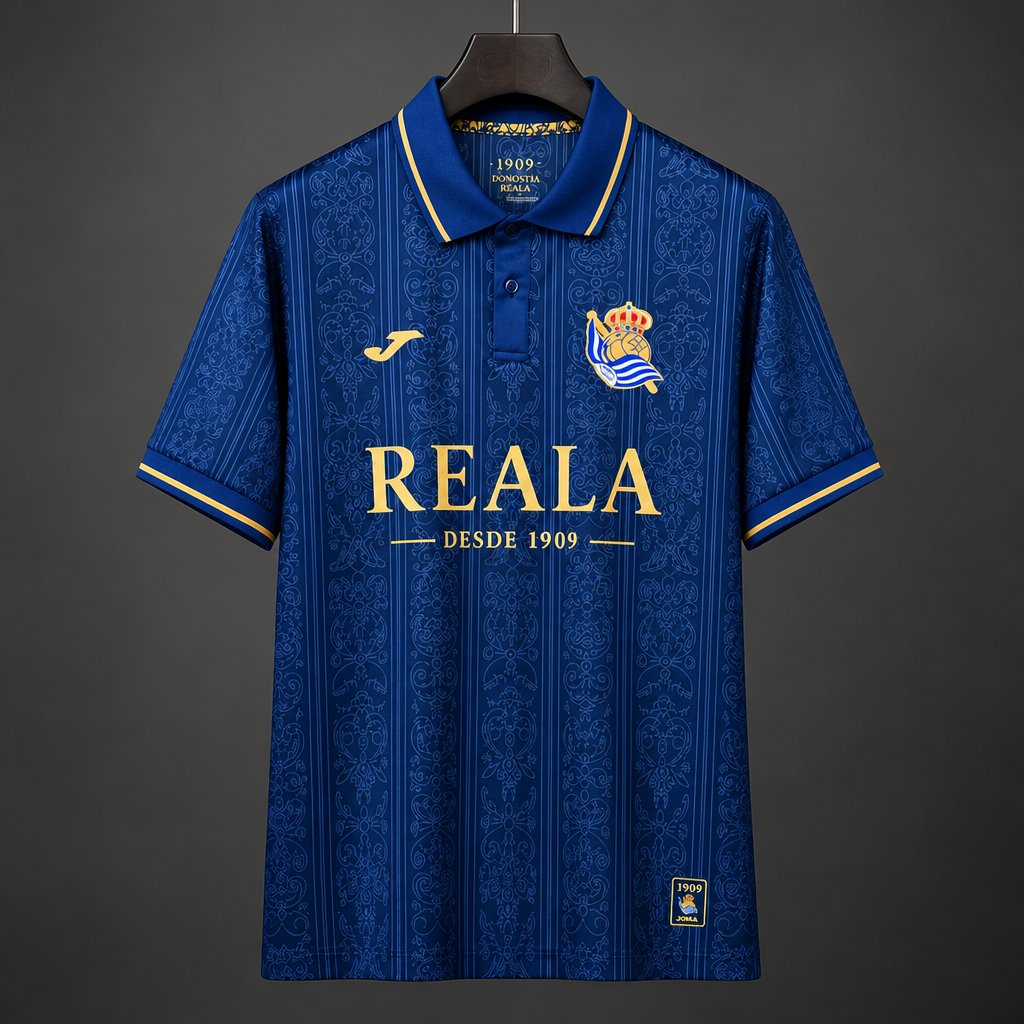 26/27 Real Sociedad  Polo Collar Navy Jersey