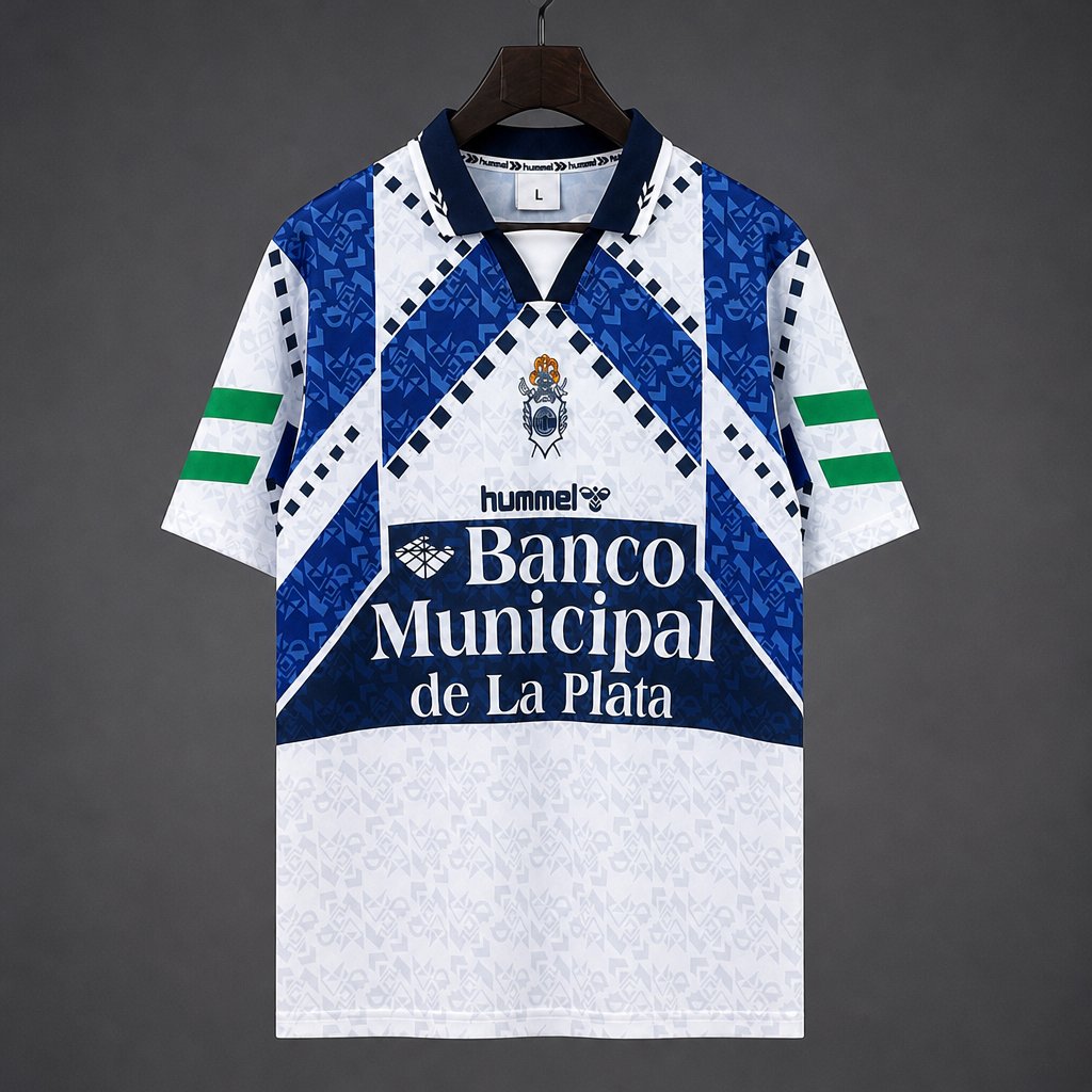 Retro 96/97 La Plata Home White Blue Jersey